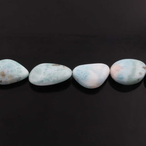 1 Strand Larimar Tumble Smooth Briolettes -Semi Precious Gemstone Nuggets Beads- 22mmx17mm-28mmx18mm- 8.5 Inches- BR01780