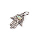 1 Pc Pave Diamond Multi Stone Hamsa 925 Sterling Silver, Rose & Yellow Gold Vermeil Pendant, Pave Diamond Jewelry 23mmx14mm PDC00082 - Tucson Beads