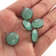 5 Pcs Aqua Chalcedony Oxidized Sterling Silver Faceted  Round Shape Single Bail Pendant-- 18mmx15mm SS152 - Tucson Beads