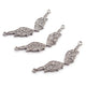 1 Pc Pave Diamond Wing Double Bail Pendant - Feather Antique Finish Pendant 37mmx7mm PDC00024 - Tucson Beads