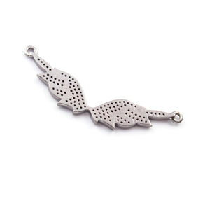 1 Pc Pave Diamond Wing Double Bail Pendant - Feather Antique Finish Pendant 37mmx7mm PDC00024 - Tucson Beads