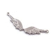 1 Pc Pave Diamond Wing Double Bail Pendant - Feather Antique Finish Pendant 37mmx7mm PDC00024 - Tucson Beads