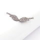 1 Pc Pave Diamond Wing Double Bail Pendant - Feather Antique Finish Pendant 37mmx7mm PDC00024 - Tucson Beads