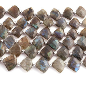 1 Strand Labradorite Faceted Fancy Shape Briolettes  -Semi Precious Gemstone Fancy Shape Briolettes Beads 12mmx10mm-18mmx13mm -8 Inches BR03697