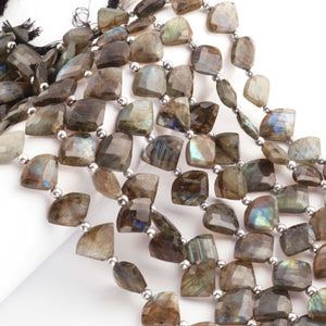 1 Strand Labradorite Faceted Fancy Shape Briolettes  -Semi Precious Gemstone Fancy Shape Briolettes Beads 12mmx10mm-18mmx13mm -8 Inches BR03697