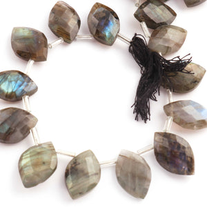 1 Strand Labradorite Faceted Marquise Shape Briolettes  -Semi Precious Gemstone Marquise Shape Briolettes Beads 17mmx12mm-20mmx13mm -8 Inches BR03696