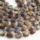 1 Strand Labradorite Faceted Cushion Shape Briolettes  -Semi Precious Gemstone Cushion Shape Briolettes Beads 10mmx9mm-14mmx14mm -8 Inches BR03693