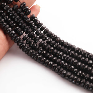 1 Long Strand Black Onyx Faceted Rondelles -   8mm 13.5 Inches BR2104