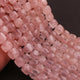 1 Strand Rose Quartz Faceted Cube Briolettes - Rose Quartz Cube Briolettes  - 8mm 9 Inches BR2126