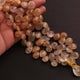 1 Strand Golden Rutile Faceted Briolettes -Pear Shape Briolettes - 15mmx7mm - 8 Inches BR2130