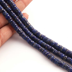 1 Long Strand Lapis Lazuli Faceted Heishi Briolettes - Wheel Beads  6mmx10mm 13 Inches BR2122