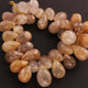 1  Strand Golden Rutile Faceted  Briolettes - Tear Drop Beads 21mmx12mm-14mmx10mm 8 Inches BR2146