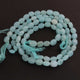 1 Long Strand Aqua Chalcedony  Smooth Briolettes -Oval Shape Briolettes - 7mmx6mm-9mmx7mm - 12.5 Inches BR2144