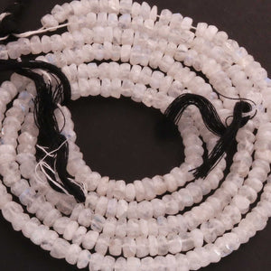 1 Strand White Rainbow Moonstone Faceted Rondelles Beads 5mm-6mm 17 Inches BR2106