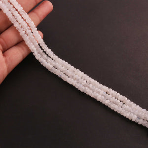 1 Strand White Rainbow Moonstone Faceted Rondelles Beads 5mm-6mm 17 Inches BR2106