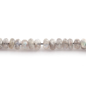 1 Strand Labradorite  Faceted Rondelles -Semi Precious Gemstone Rondelles Beads 8mm- 9mm 13.5 Inches BR2187