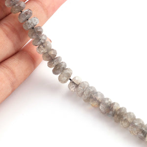 1 Strand Labradorite  Faceted Rondelles -Semi Precious Gemstone Rondelles Beads 8mm- 9mm 13.5 Inches BR2187