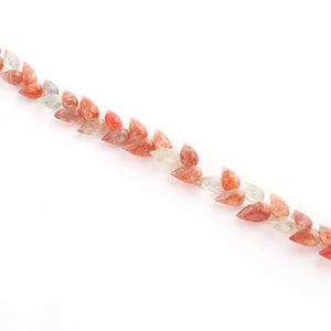 1 Strand Natural Orange Rutile Faceted Tear Drop Briolettes - Semi Precious Gemstone Water Drop- Beautiful Jewelry Making Briolettes Beads - 7mmx5mm-10mmx5mm - 7 Inches - BR3517