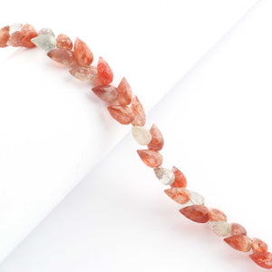 1 Strand Natural Orange Rutile Faceted Tear Drop Briolettes - Semi Precious Gemstone Water Drop- Beautiful Jewelry Making Briolettes Beads - 7mmx5mm-10mmx5mm - 7 Inches - BR3517