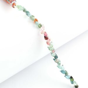 1 Strand Natural Multi Tourmaline Faceted Tear Drop Briolettes - Semi Precious Gemstone Water Drop- Beautiful Jewelry Making Briolettes Beads - 4mmx3mm-5mmx3mm - 6 Inches - BR3559