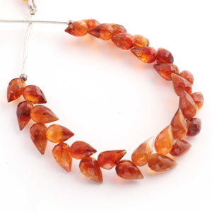 1 Strand Natural Shaded Hessonite Faceted Tear Drop Briolettes - Semi Precious Gemstone Water Drop- Beautiful Jewelry Making Briolettes Beads - 8mmx5mm-9mmx5mm - 7 Inches - BR3564