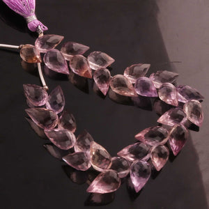 1 Strand Natural Ametrine Faceted Tear Drop Briolettes - Semi Precious Gemstone Water Drop- Beautiful Jewelry Making Briolettes Beads - 11mmx7mm-13mmx8mm - 8.5 Inches - BR3578