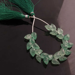 1 Strand Natural Green Strawberry Faceted Tear Drop Briolettes - Semi Precious Gemstone Water Drop- Beautiful Jewelry Making Briolettes Beads - 9mmx7mmx11mmx7mm - 7 Inches - BR3572