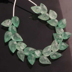 1 Strand Natural Green Strawberry Faceted Tear Drop Briolettes - Semi Precious Gemstone Water Drop- Beautiful Jewelry Making Briolettes Beads - 9mmx7mmx11mmx7mm - 7 Inches - BR3572