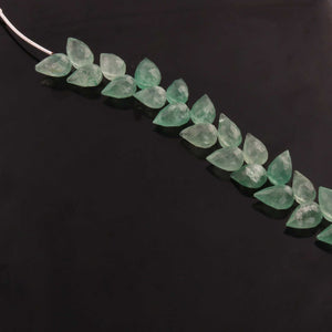 1 Strand Natural Green Strawberry Faceted Tear Drop Briolettes - Semi Precious Gemstone Water Drop- Beautiful Jewelry Making Briolettes Beads - 9mmx7mmx11mmx7mm - 7 Inches - BR3572