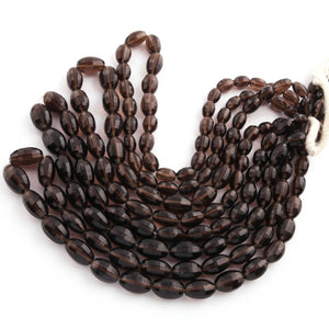 1 Strand Smoky Quartz Faceted Briolettes - Drum Shape Faceted Beads - 9mmx7mm-15mmx10mm - 16 Inches BR02012