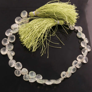 1 Strand Prehnite Faceted Briolettes - Heart Shape Briolettes -7mmx6mm-11mmx11mm - 8.5 inches BR02011