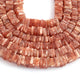 1 Long Strand Sun Stone Heshi Smooth Briolettes  -Square Shape  Briolettes  5mm- 16 Inches BR2205