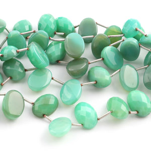 1 Strand Bio Chrysoprase Faceted Briolettes - Oval Shape Beads 14mmx10mm-15mmx10mm 8 Inches BR2211