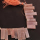 1 Strand Peach Moonstone Smooth Rectangle Briolettes  - Smooth Baguette Briolettes 13mmx7mm -31mmx7mm 10 Inches BR2283