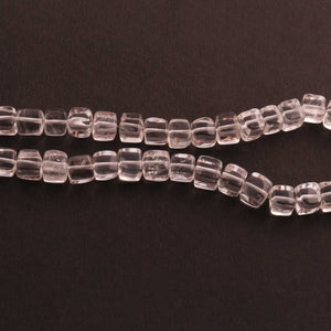 1 Strands Crystal Quartz Smooth Cube Beads Briolettes  - Box Shape Baeds 6mmx6mm 8 Inch BR2222