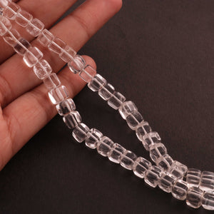 1 Strands Crystal Quartz Smooth Cube Beads Briolettes  - Box Shape Baeds 6mmx6mm 8 Inch BR2222