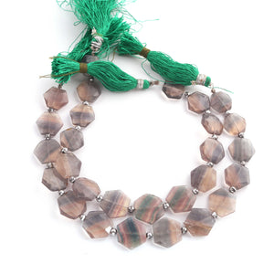 1 Strand Multi Fluorite Faceted  Briolettes - Fluorite Hexagon Shape Briolettes 8mmx10mm-14mmx15mm 8 Inches BR2247