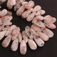 1 Strand Shaded Pink Opal Faceted Briolettes -Pear Shape  Briolettes - 23mmx10mm-15mmx9mm  - 8 Inches BR2232