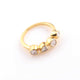 1 Pc Rose Cut Diamond  Yellow Gold Vermeil Ring - Polki Ring - PDC00472 - Tucson Beads