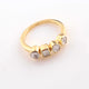 1 Pc Rose Cut Diamond  Yellow Gold Vermeil Ring - Polki Ring - PDC00472 - Tucson Beads