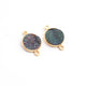 9 Pcs Mystic Green Druzy Round 925 Sterling Vermeil Double Bail Connector 19mm-12mm SS198 - Tucson Beads