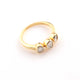 1 Pc Rose Cut Diamond  Yellow Gold Vermeil Ring - Polki Ring - PDC00471 - Tucson Beads