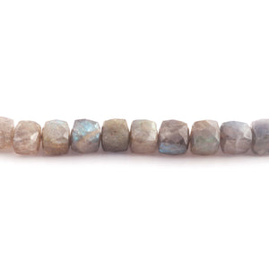 1 Strand Labradorite Faceted Cube Beads Briolettes -  Labradorite Box Shape Beads 9mmx8mm-6mmx7mm  7 Inches BR2276