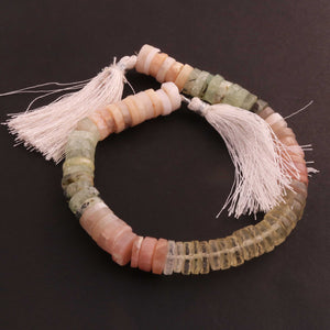 1  Long Strand Mix Stone Faceted Heishi Rondelles Beads  - Wheel ,Tyre Shape Rondelles Beads - 7mm-10mm -18 Inches BR2279