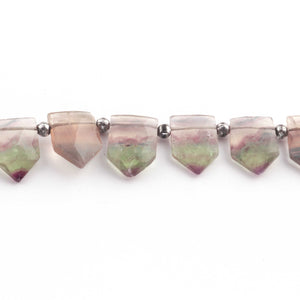 1 Strands Multi Fluorite Faceted  Briolettes - Fancy Shape Briolettes 9mx8mm-15mmx10mm  8.5 Inches BR2285