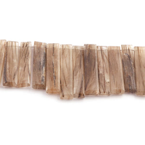 1 Strand Golden Rutile smooth Rectangle Briolettes  - Smooth Baguette Briolettes 15mmx7mm -48mmx7mm 9 Inches BR2282