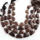 1 Strand Smoky Quartz Faceted  "D"Shape Briolettes  -Semi Precious  Briolettes Beads 15mm-x16mm -18mmx12mm -8.5 Inches BR02166