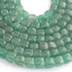 1 Strand Green Strawberry Faceted Cubes Shape Briolettes  -Semi Precious  Briolettes Beads 8mm-9mm -9 Inches BR02178