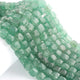 1 Strand Green Strawberry Faceted Cubes Shape Briolettes  -Semi Precious  Briolettes Beads 8mm-9mm -9 Inches BR02178