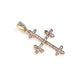 1 Pc Pave Diamond Cross Charm 925 Sterling Silver & Vermeil, Yellow & Rose Gold Vermeil Pendant - Cross Charm Pendant 34mmx23mm PDC00480 - Tucson Beads